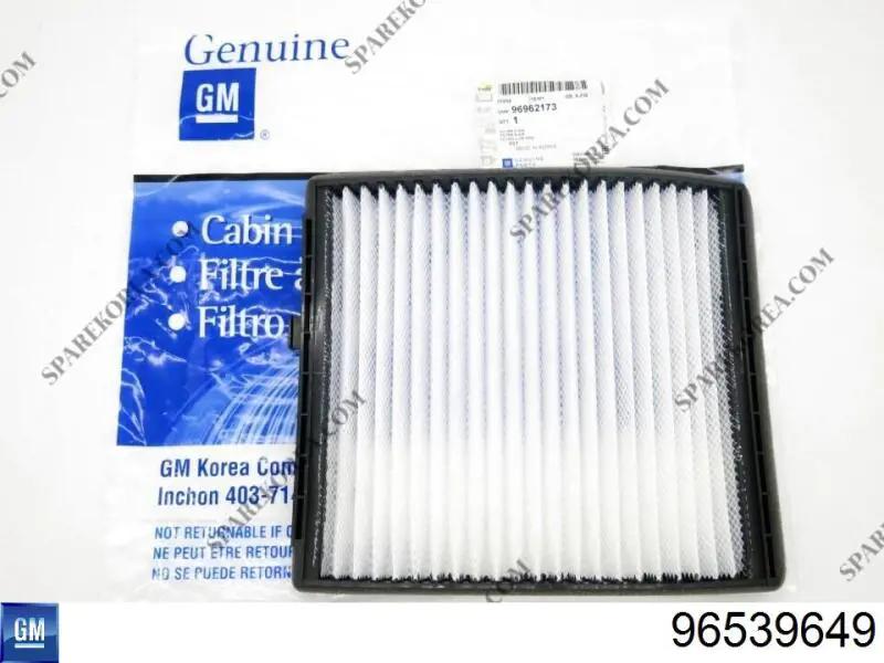 Do koszyka 96539649 General Motors Filtr kabiny