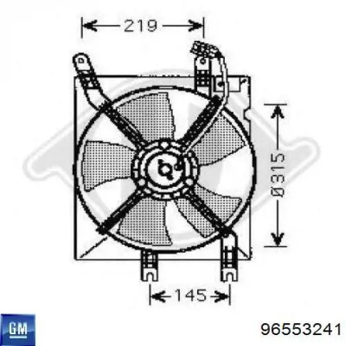 Dyfuzor chłodnicy klimatyzacji, w komplecie z wirnikiem i silnikiem General Motors 96553241 cena, od 50,35 USD