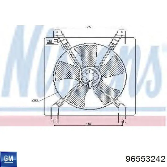 Dyfuzor chłodnicy, w komplecie z silnikiem i wirnikiem General Motors 96553242 cena, od 53,81 USD