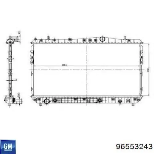 Chłodnica silnika General Motors 96553243 cena, od 123,32 USD