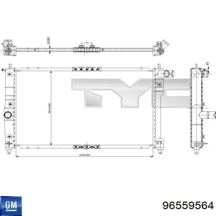Chłodnica silnika 96559564 General Motors