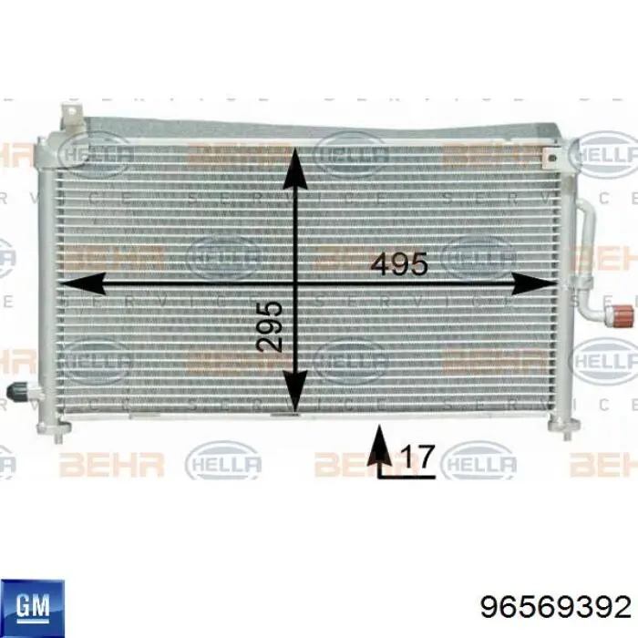 Chłodnica klimatyzacji General Motors 96569392 cena, od 92,23 USD