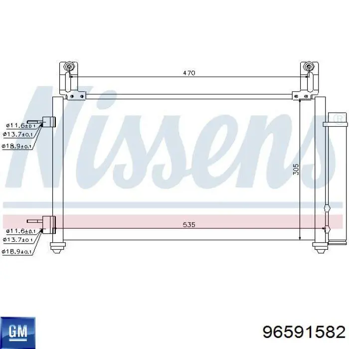 Chłodnica klimatyzacji General Motors 96591582 cena, od 85,96 USD