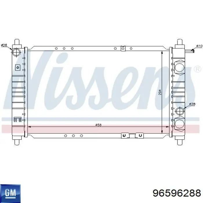 96596288 General Motors Chłodnica silnika