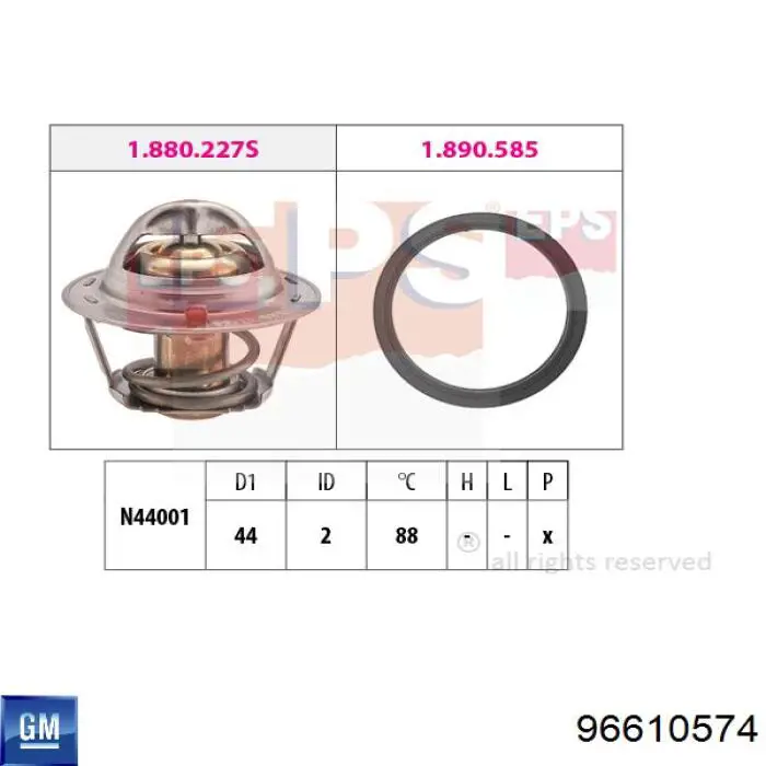 Termostat 96610574 General Motors