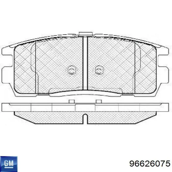 Okładziny (klocki) do hamulców tarczowych tylne General Motors 96626075 cena, od 25,42 USD