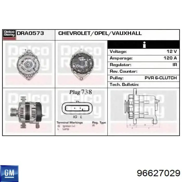 96627029 General Motors Alternator