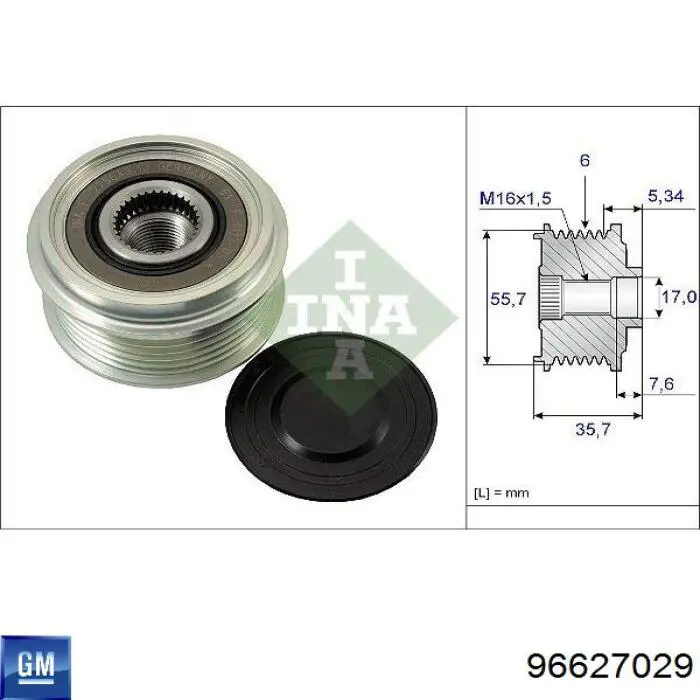 Do koszyka 96627029 General Motors Alternator