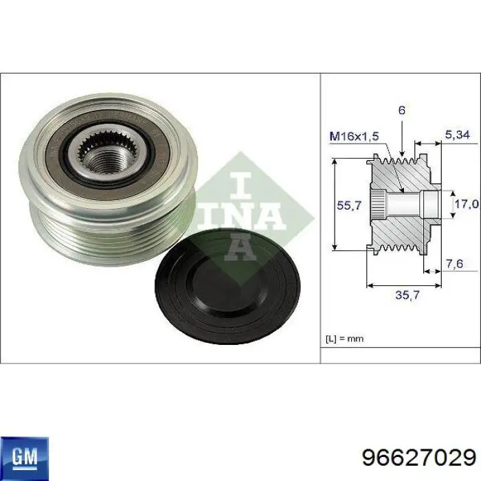 Alternator 96627029 General Motors