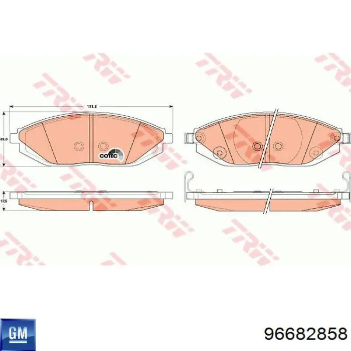 96682858 General Motors Klocki hamulcowe przednie tarczowe