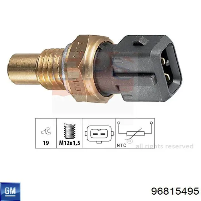Do koszyka 96815495 General Motors Czujnik temperatury płynu chłodzącego