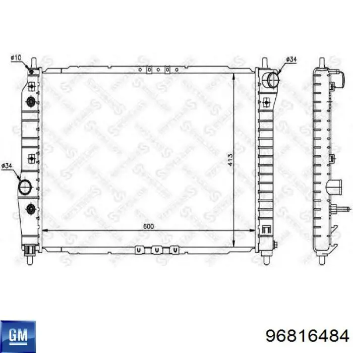 Chłodnica silnika General Motors 96816484 cena, od 73,20 USD
