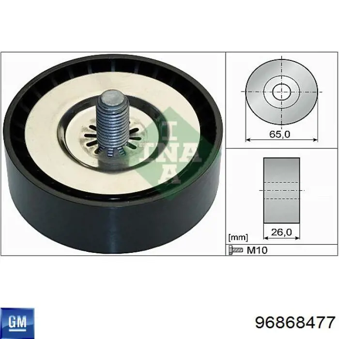 96868477 General Motors Rolka prowadząca, kierunkowa paska napędowego
