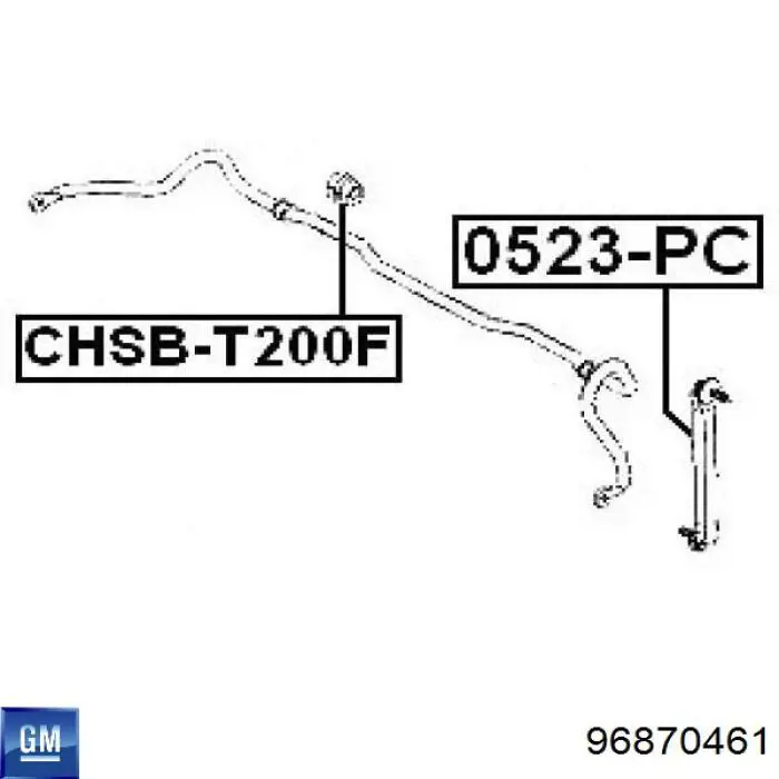 Do koszyka 96870461 General Motors Tuleja stabilizatora przedniego