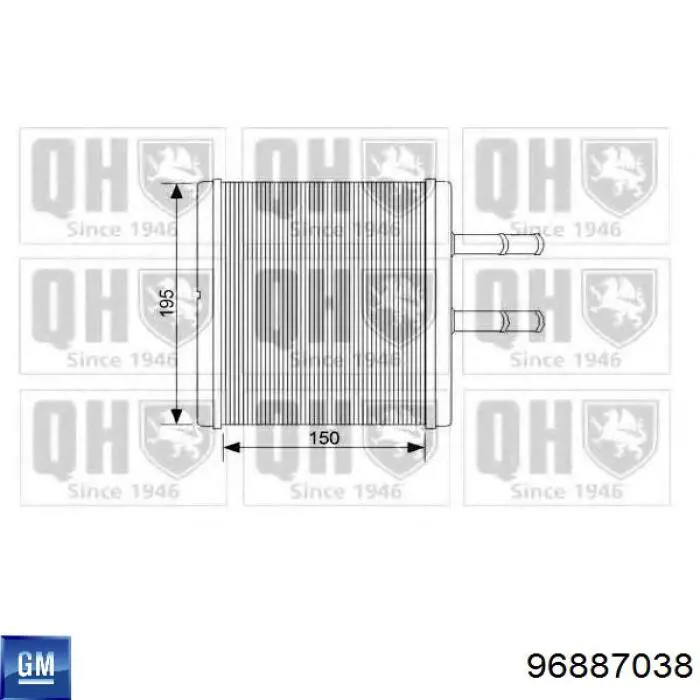 Chłodnica nagrzewnicy (ogrzewacza) General Motors 96887038 cena, od 37,19 USD