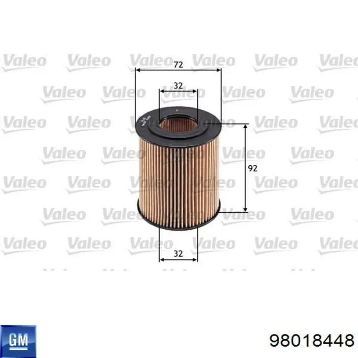 Filtr oleju General Motors 98018448