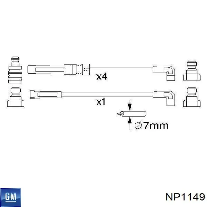 Zestaw przewodów wysokiego napięcia General Motors NP1149