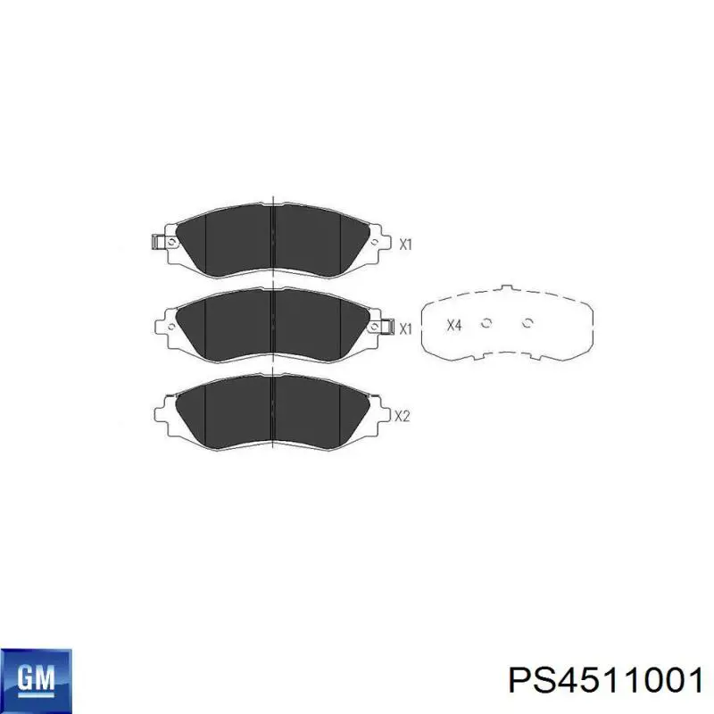 Klocki hamulcowe przednie tarczowe General Motors PS4511001 cena, od 15,79 USD