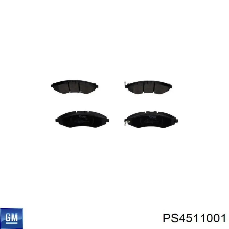 Do koszyka PS4511001 General Motors Klocki hamulcowe przednie tarczowe