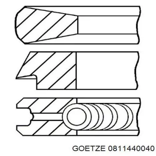 08-114400-40 Goetze pierścienie tłokowe na 1 cylinder, std.