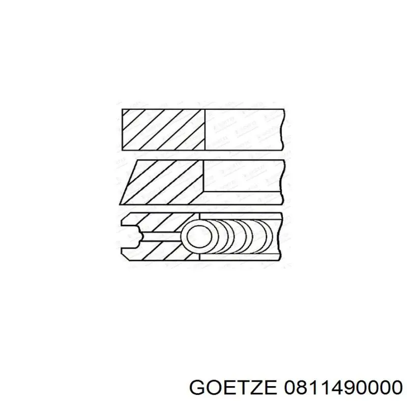 Do koszyka 0811490000 Goetze Pierścienie tłokowe na 1 cylinder, STD.
