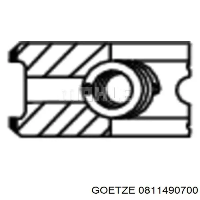 08-114907-00 Goetze pierścienie tłokowe na 1 cylinder, 2. naprawa (+0,50)