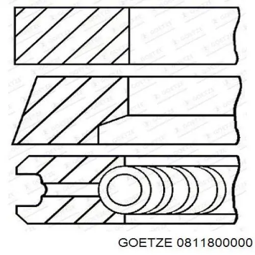 08-118000-00 Goetze pierścienie tłokowe na 1 cylinder, std.