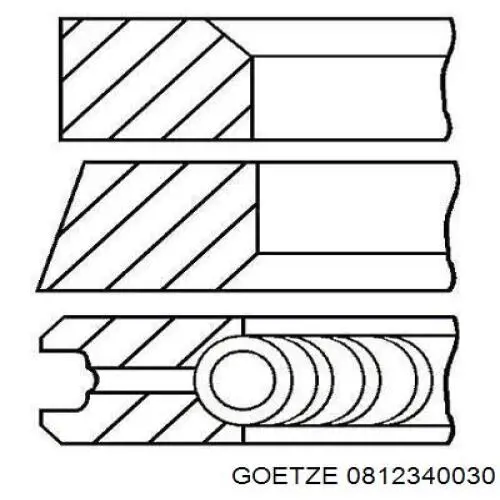 0812340030 Goetze Pierścienie tłokowe na 1 cylinder, STD.