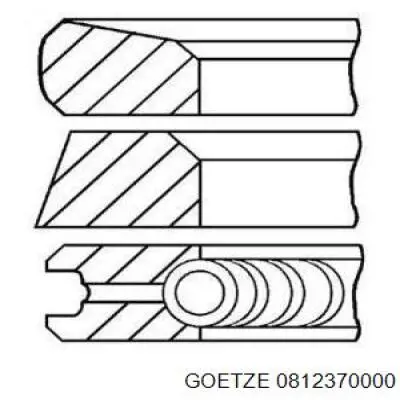 0812370000 Goetze Pierścienie tłokowe na 1 cylinder, STD.