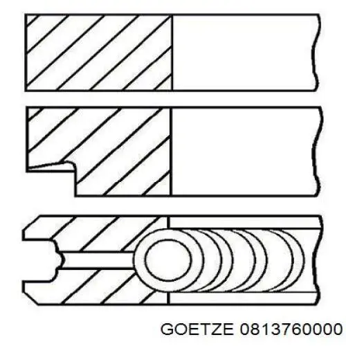 08-137600-00 Goetze pierścienie tłokowe na 1 cylinder, std.