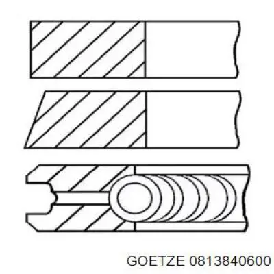 08-138406-00 Goetze pierścienie tłokowe na 1 cylinder, 2. naprawa (+0,50)