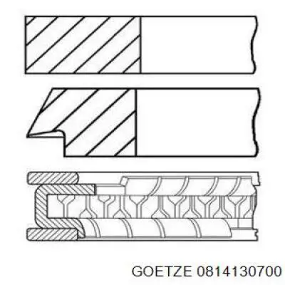 08-141307-00 Goetze pierścienie tłokowe na 1 cylinder, 2. naprawa (+0,50)