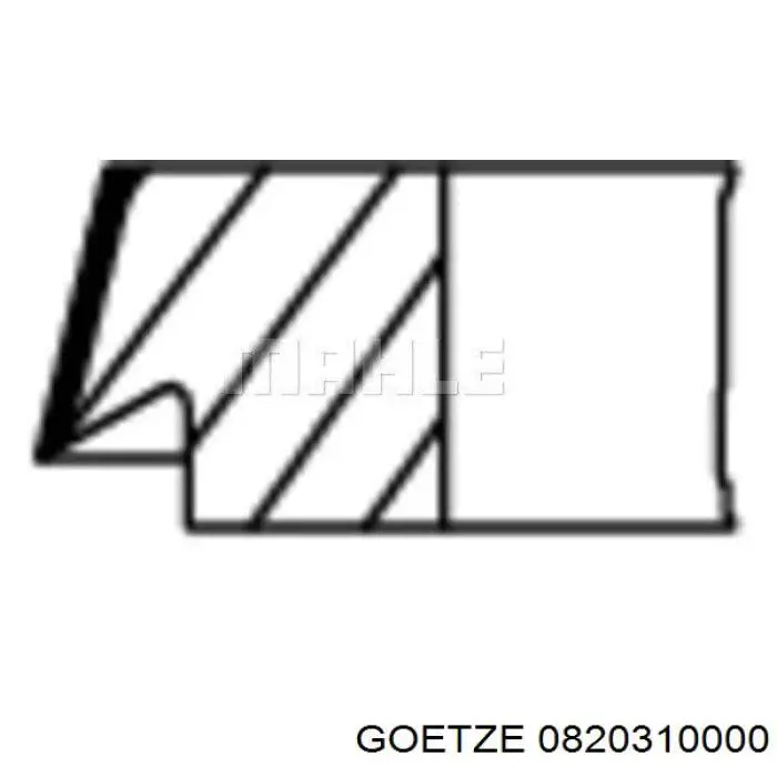 Pierścienie tłokowe na 1 cylinder, STD. 0820310000 Goetze