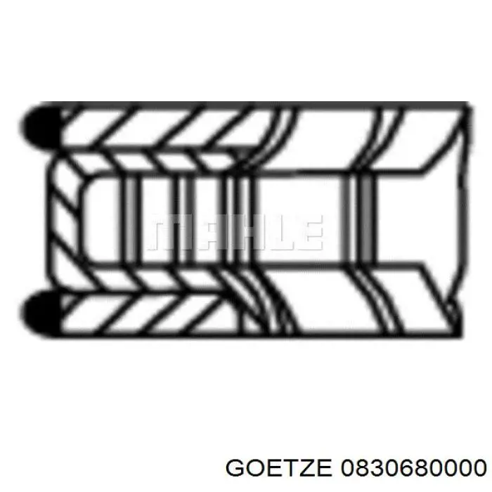 Do koszyka 0830680000 Goetze Pierścienie tłokowe na 1 cylinder, STD.
