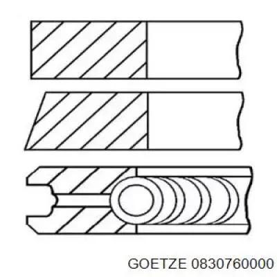 08-307600-00 Goetze pierścienie tłokowe na 1 cylinder, std.