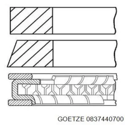 Pierścienie tłokowe na 1 cylinder, 2. naprawa (+0,50) Toyota Starlet 2 (P7)