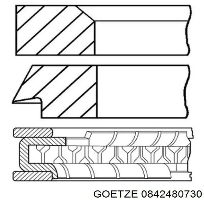 Pierścienie tłokowe na 1 cylinder, 2. naprawa (+0,50) KIA Ceed (ED)