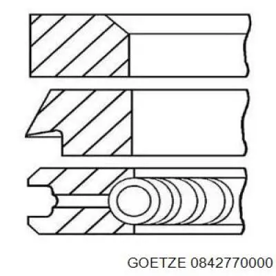 Pierścienie tłokowe na 1 cylinder, STD. 0842770000 Goetze