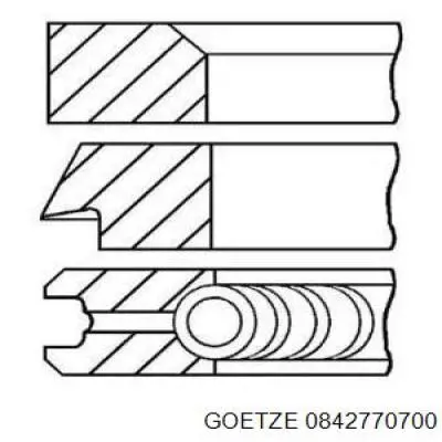 Pierścienie tłokowe na 1 cylinder, 2. naprawa (+0,50) Goetze 0842770700 cena, od 27,10 USD