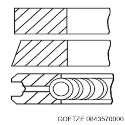 08-435700-00 Goetze pierścienie tłokowe na 1 cylinder, std.