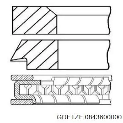 Pierścienie tłokowe na 1 cylinder, STD. Nissan Teana (J32)