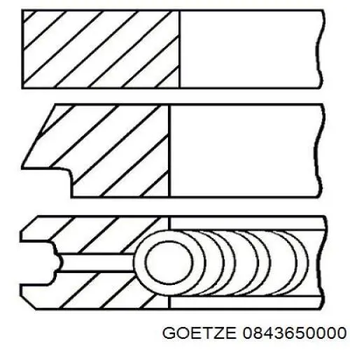 08-436500-00 Goetze pierścienie tłokowe na 1 cylinder, std.