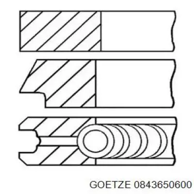 08-436506-00 Goetze pierścienie tłokowe na 1 cylinder, 2. naprawa (+0,50)