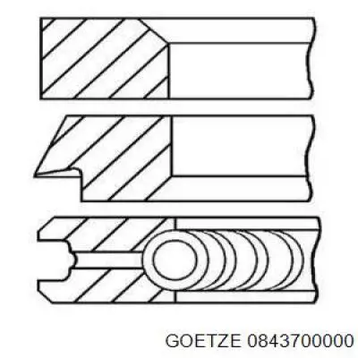 0843700000 Goetze Pierścienie tłokowe na 1 cylinder, STD.