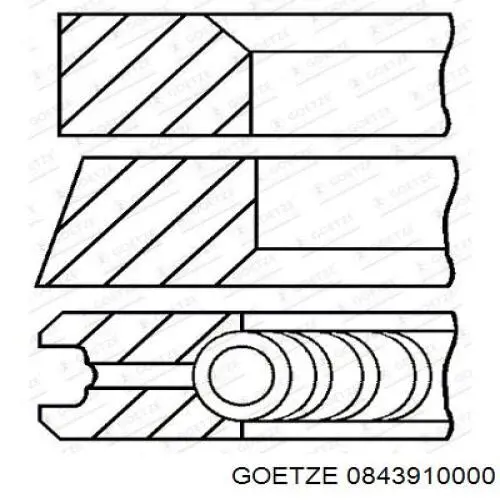 039RS101010N0 Mahle Original Pierścienie tłokowe na 1 cylinder, STD.