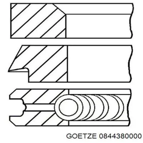 08-443800-00 Goetze pierścienie tłokowe na 1 cylinder, std.