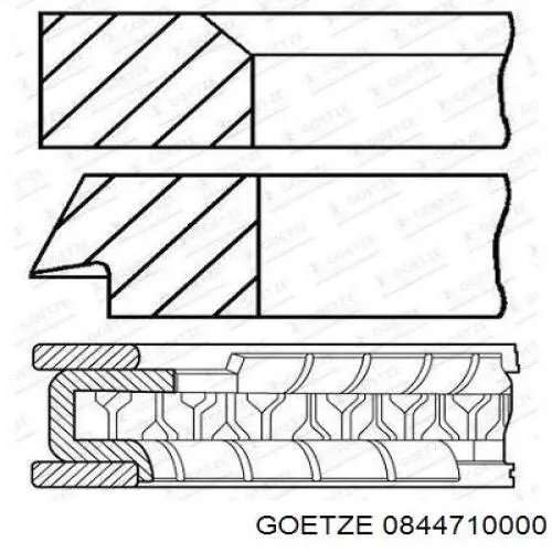 08-447100-00 Goetze pierścienie tłokowe na 1 cylinder, std.