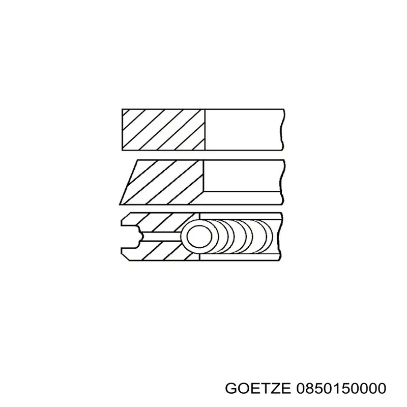 Pierścienie tłokowe na 1 cylinder, STD. 0850150000 Goetze