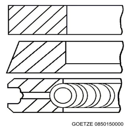 Pierścienie tłokowe na 1 cylinder, STD. Goetze 0850150000 cena, od 23,03 USD