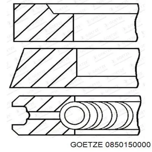 Do koszyka 0850150000 Goetze Pierścienie tłokowe na 1 cylinder, STD.